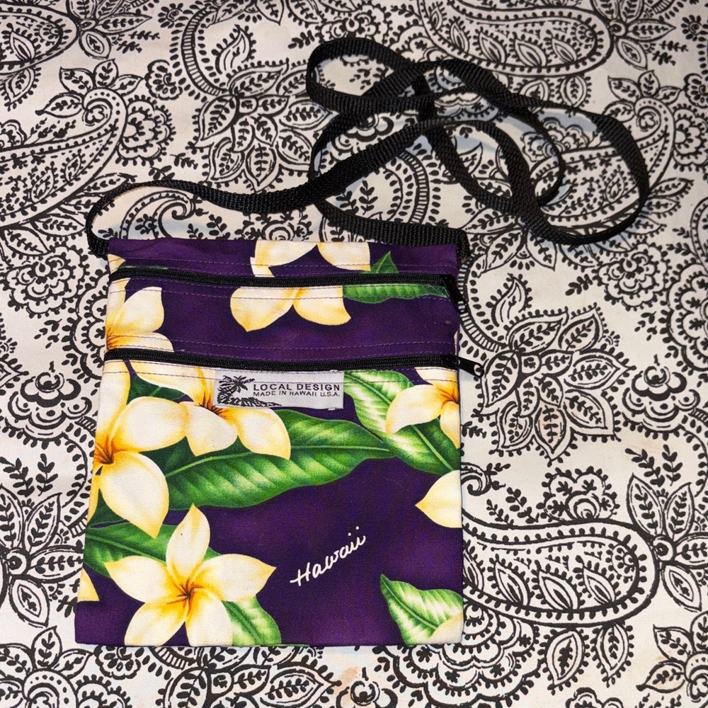 Hawaii Purple Floral Crossbody Bag